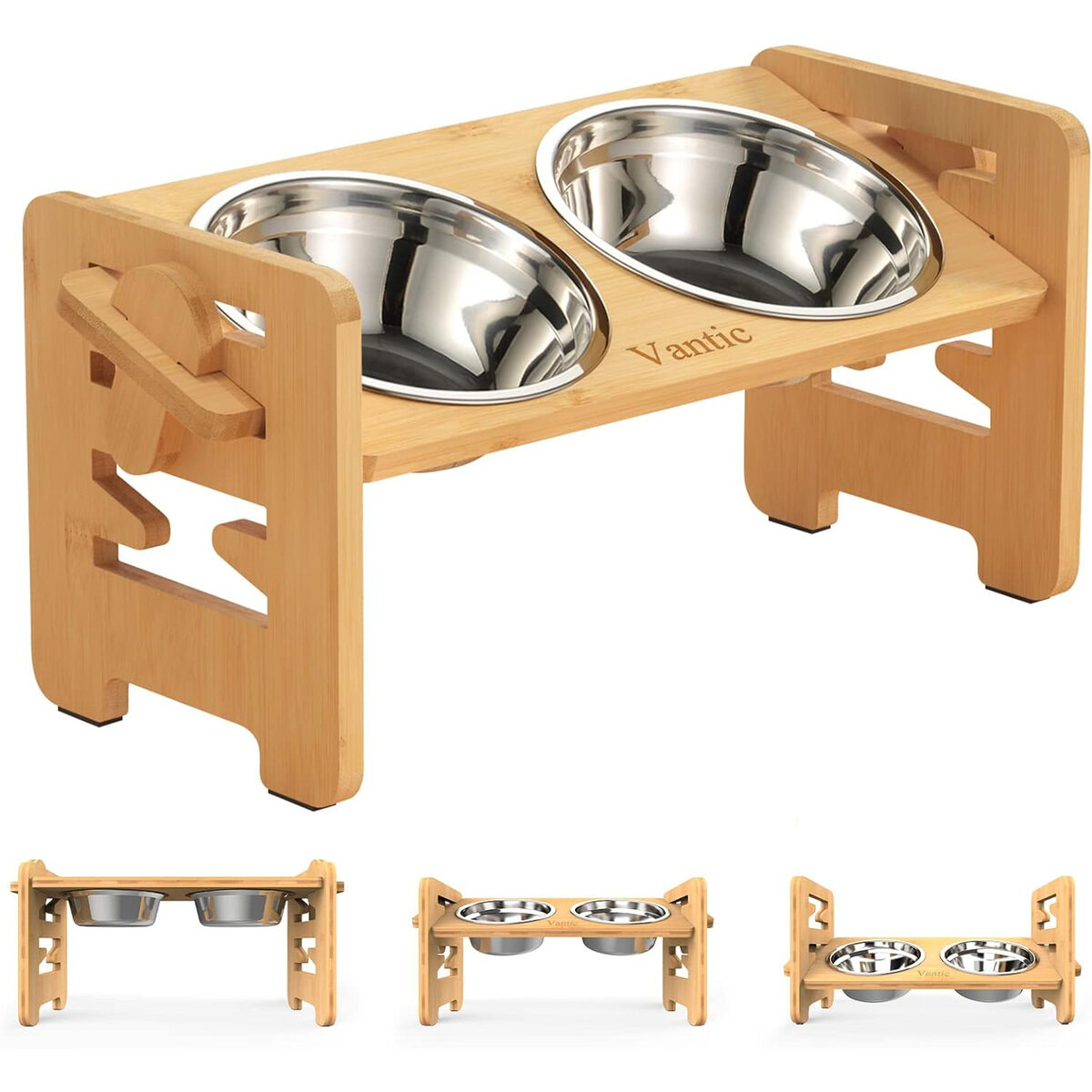 Vantic Elevated Adjustable Dog Bowls