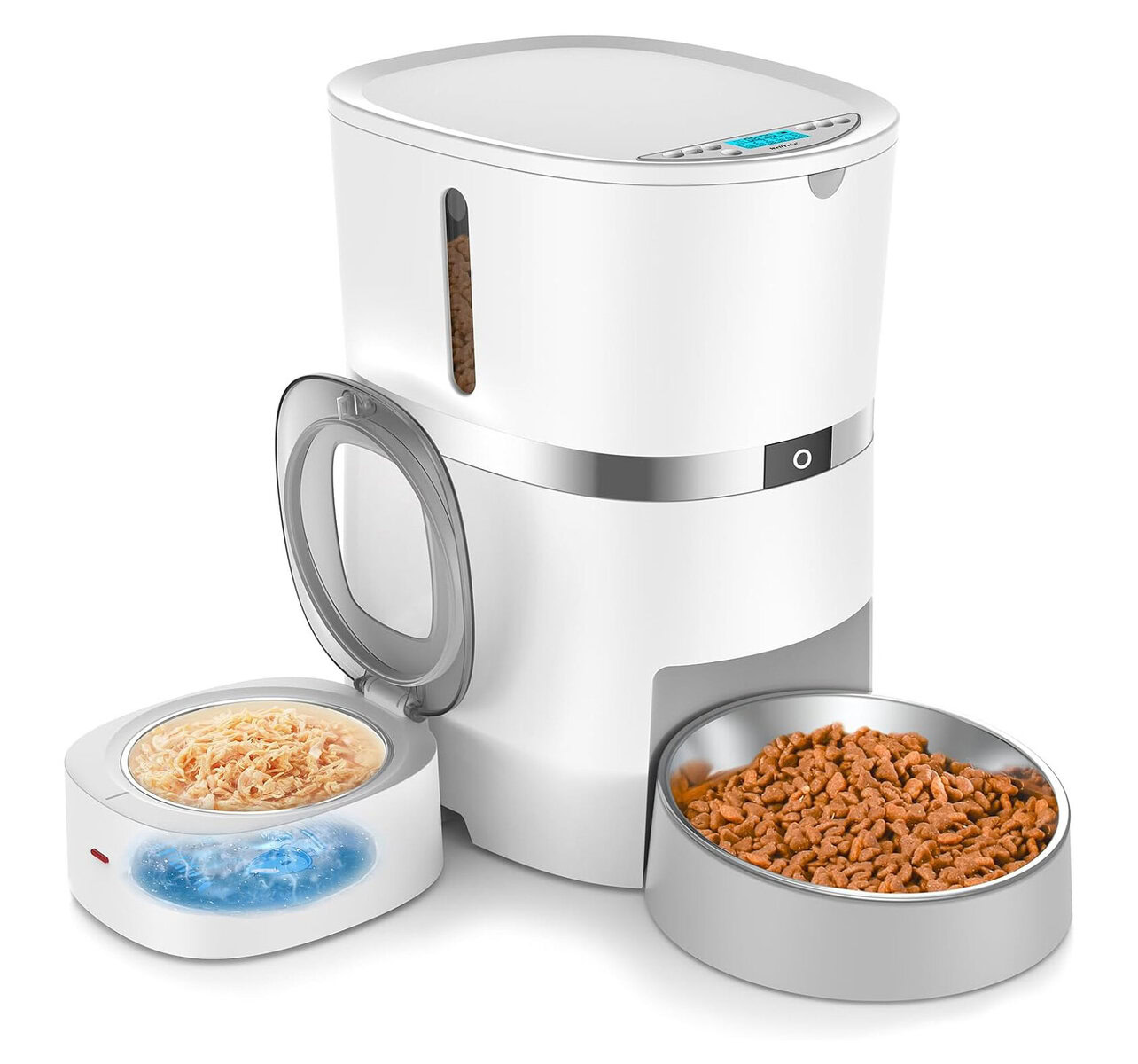WellToBe Automatic Cat Feeder with Double Bowls