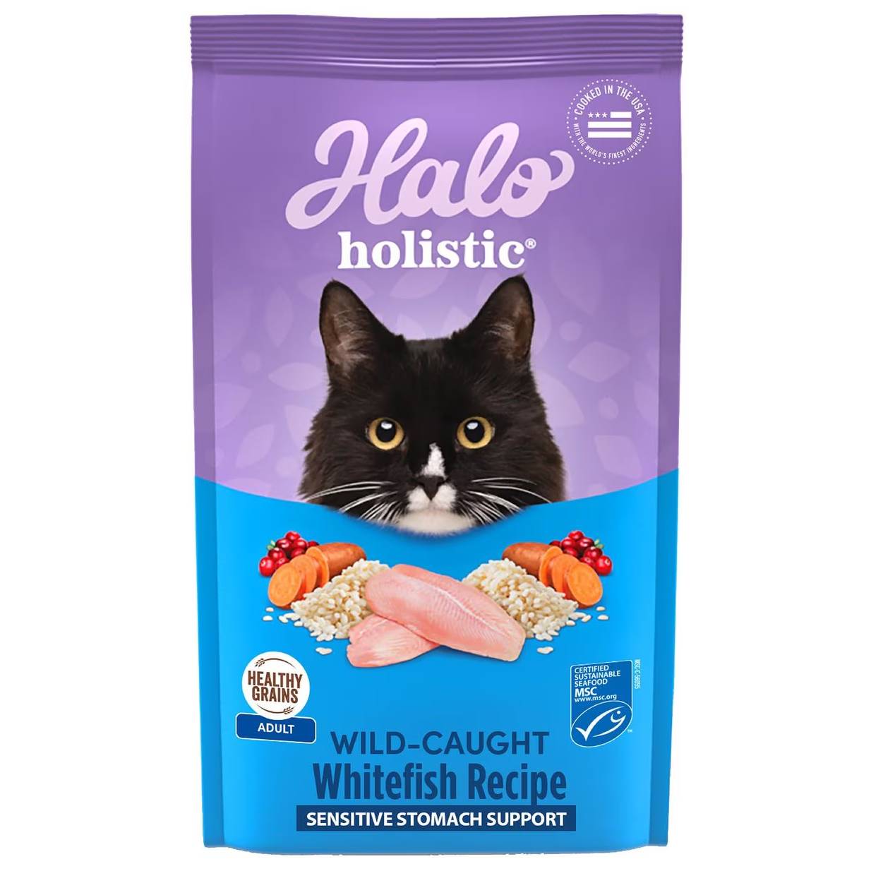 Halo Holistic Sensitive Stomach Support Adult Dry Cat Food