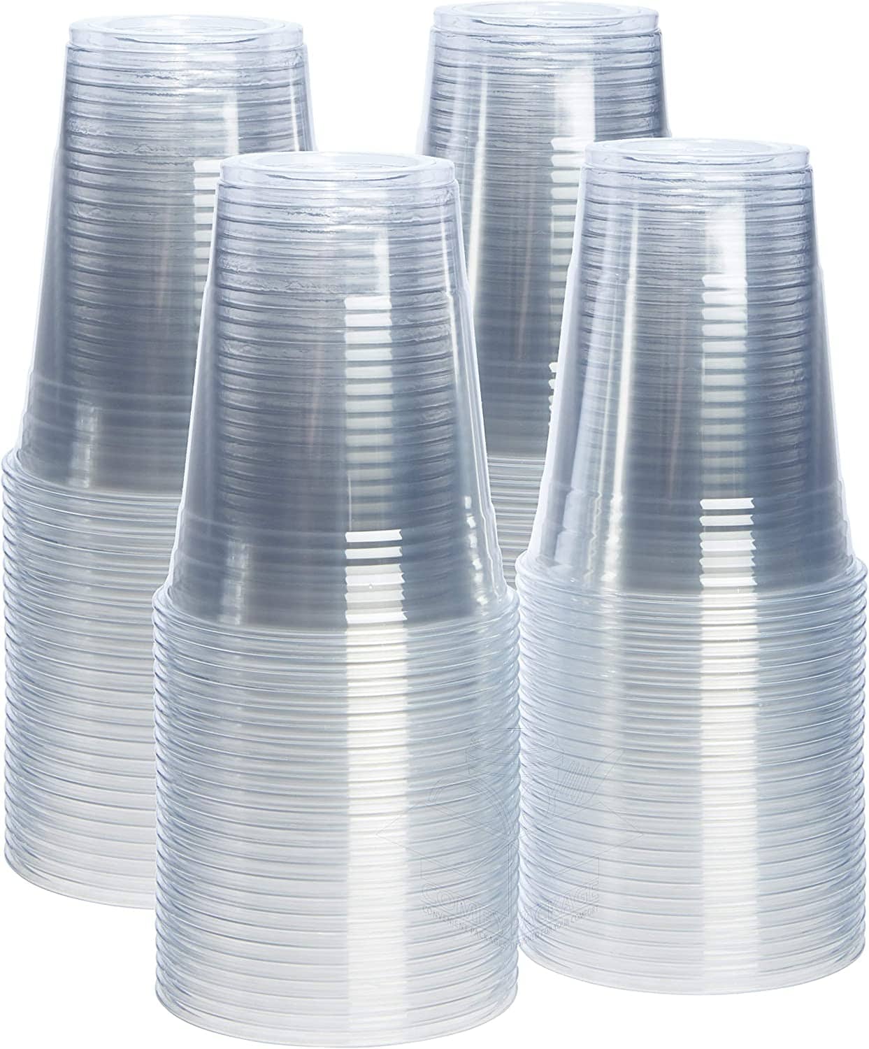 [100 Pack - 16 oz.] Crystal Clear PET Plastic Cups