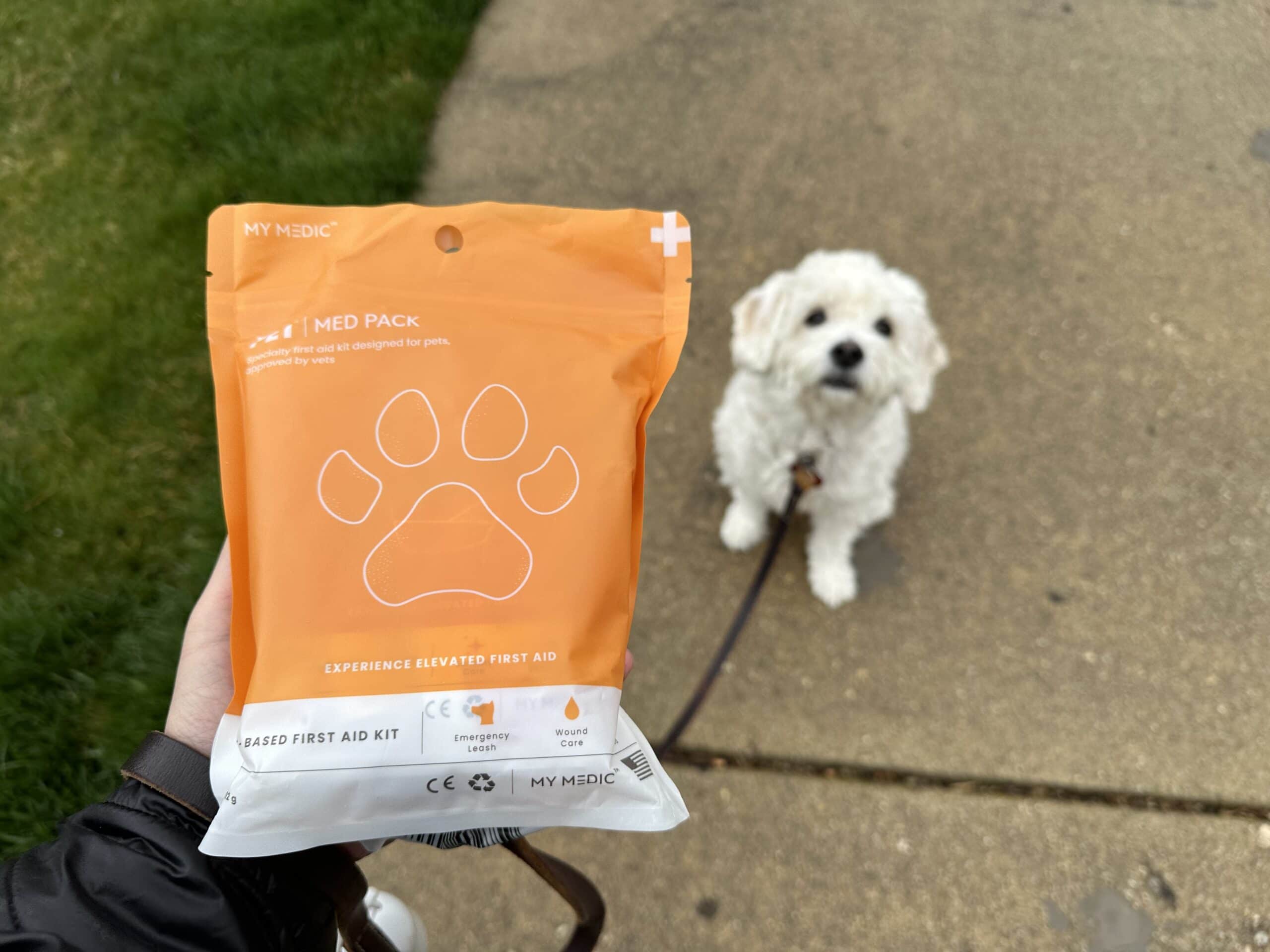 hand holding Medic Pet Medic Med Pack