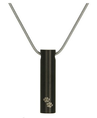 A Pet's Life Onyx Paw Cylinder Necklace