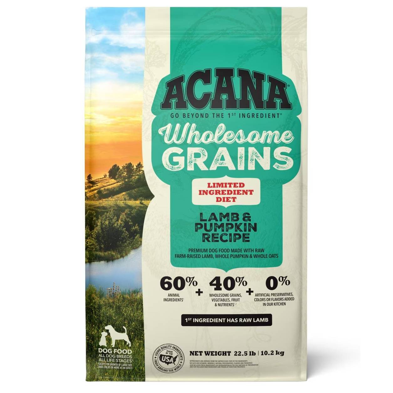ACANA Singles + Wholesome Grains Limited Ingredient Diet Lamb & Pumpkin Recipe Dry Dog Food