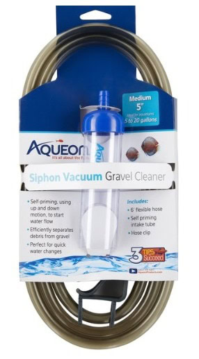 AQUEON Aquarium Siphon Vacuum Aquarium Gravel Cleaner, 5-in