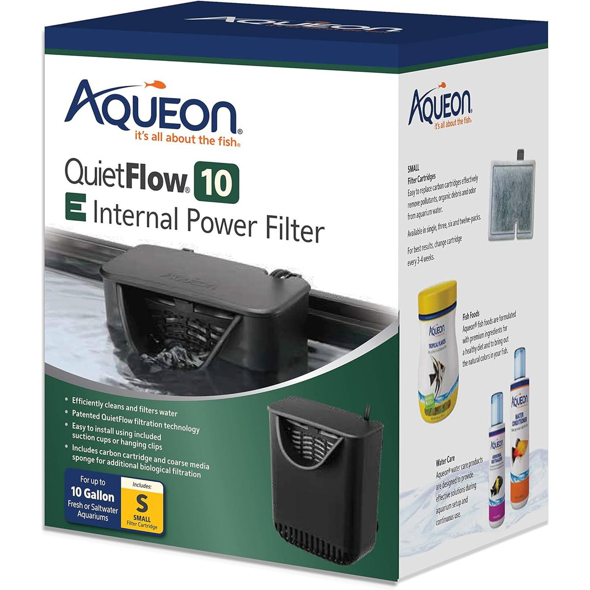 Aqueon QuietFlow 10 E Internal Aquarium Fish Tank Power Filter