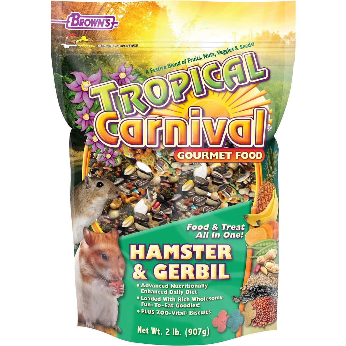 Brown's Tropical Carnival Food & Treat Hamster Food new