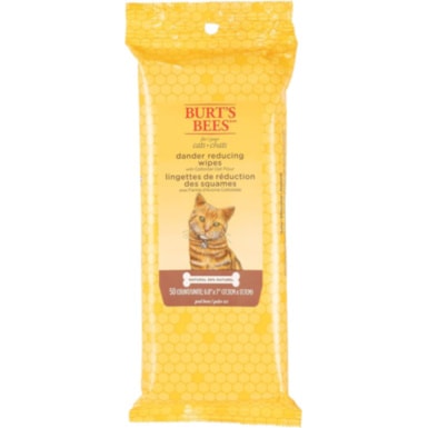 Burt's Bees Dander Reducing Wipes with Colloidal Oat Flour & Aloe Vera for Cats