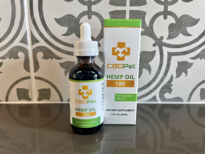 CBDPure CBDPet Hemp Oil - bottle and packaging