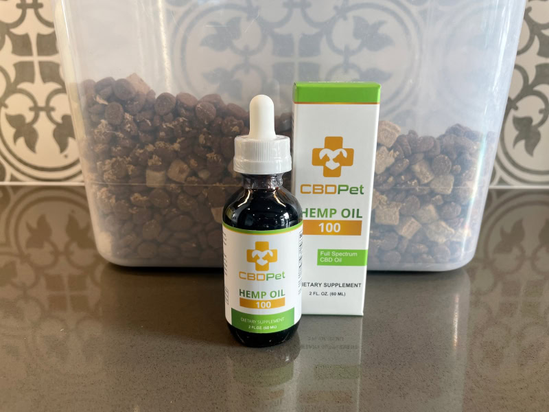 CBDPure CBDPet Hemp Oil - product bottle and packaging