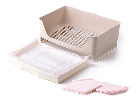 CalPalmy Rabbit Litter Box with Bonus Pads, Drawer, Corner Toilet Box and Bigger Pet Pan for Adult Guinea Pigs, Chinchilla, Ferret, Galesaur, Small Animals