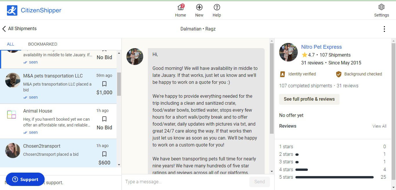 CitizenShipper Pet Shipping - nitro pet express