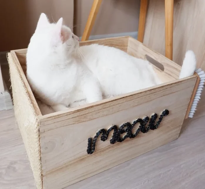 DIY Cat Bed Wooden Box