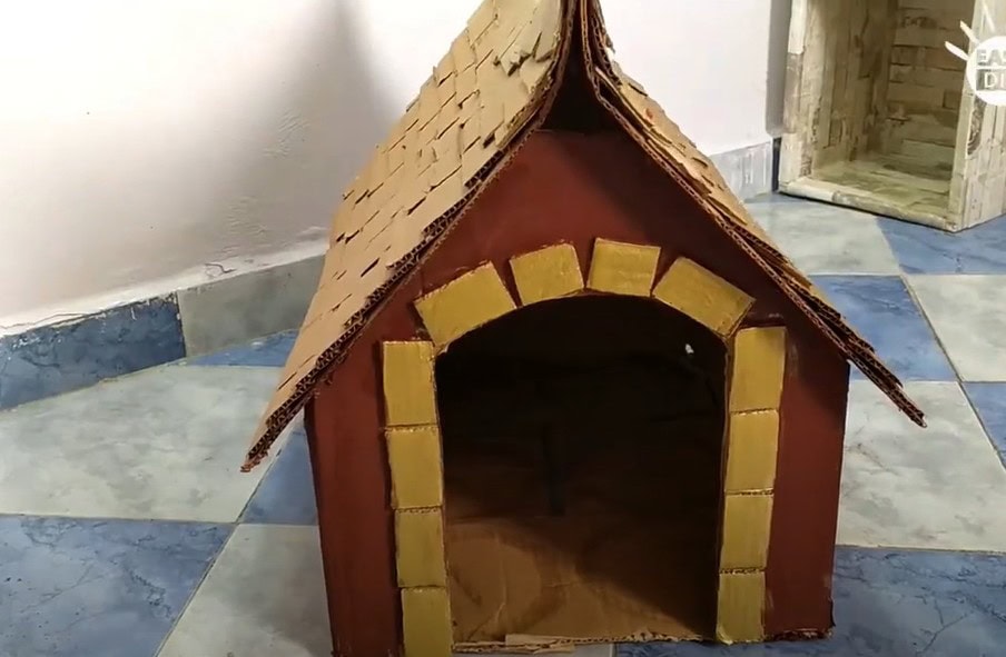 DIY Cat House - Cardboard Box House