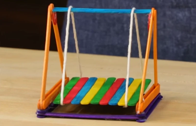 DIY Hamster Popsicle Stick Swing