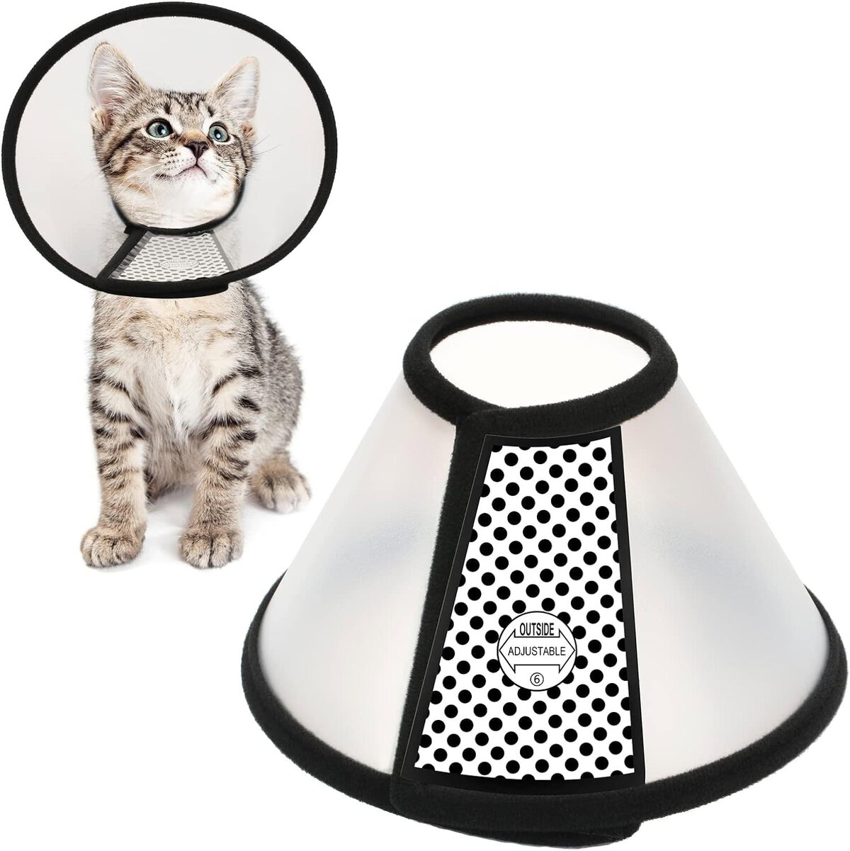 Depets Adjustable Recovery Pet Cone E-Collar new