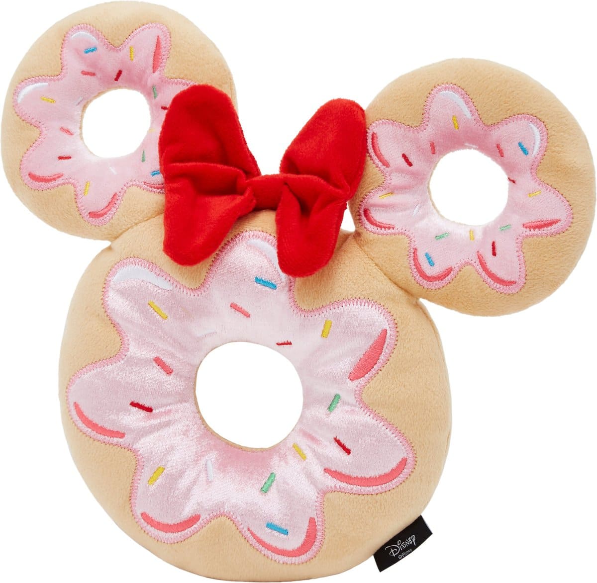 Disney Minnie Mouse Donut Plush Squeaky Dog Toy