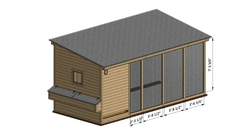Easy Coops - dimensions of coop's back