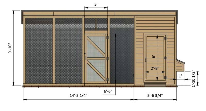 Easy Coops - front of coop dimensions