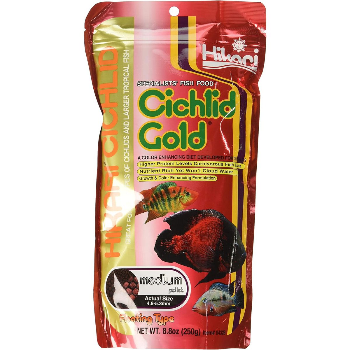 HIKARI (3 Pack) 8.8-Ounce Cichlid Gold Floating Pellets for Pets