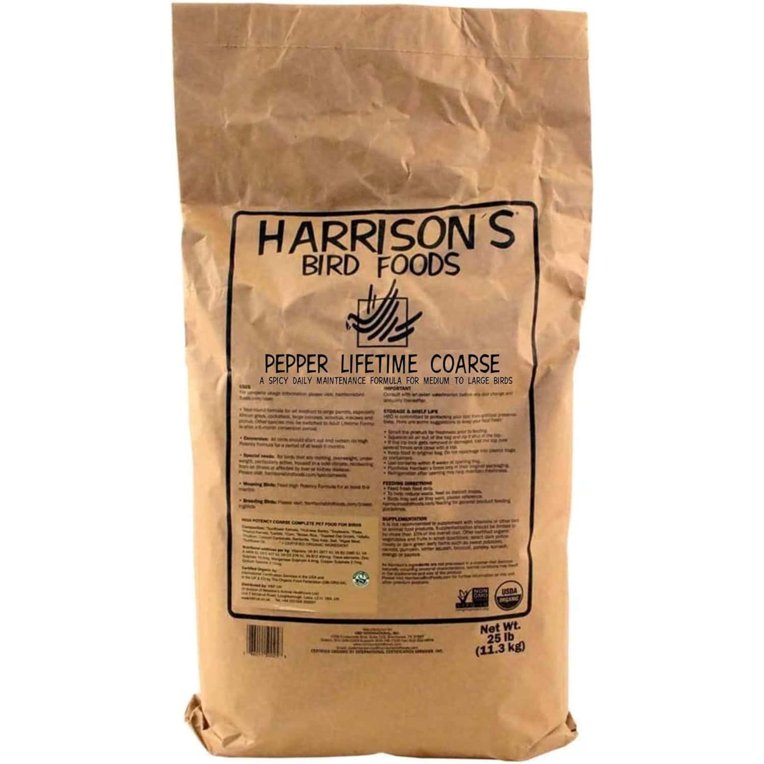 Harrison's Organic Pepper Lifetime Coarse Bird Pellets