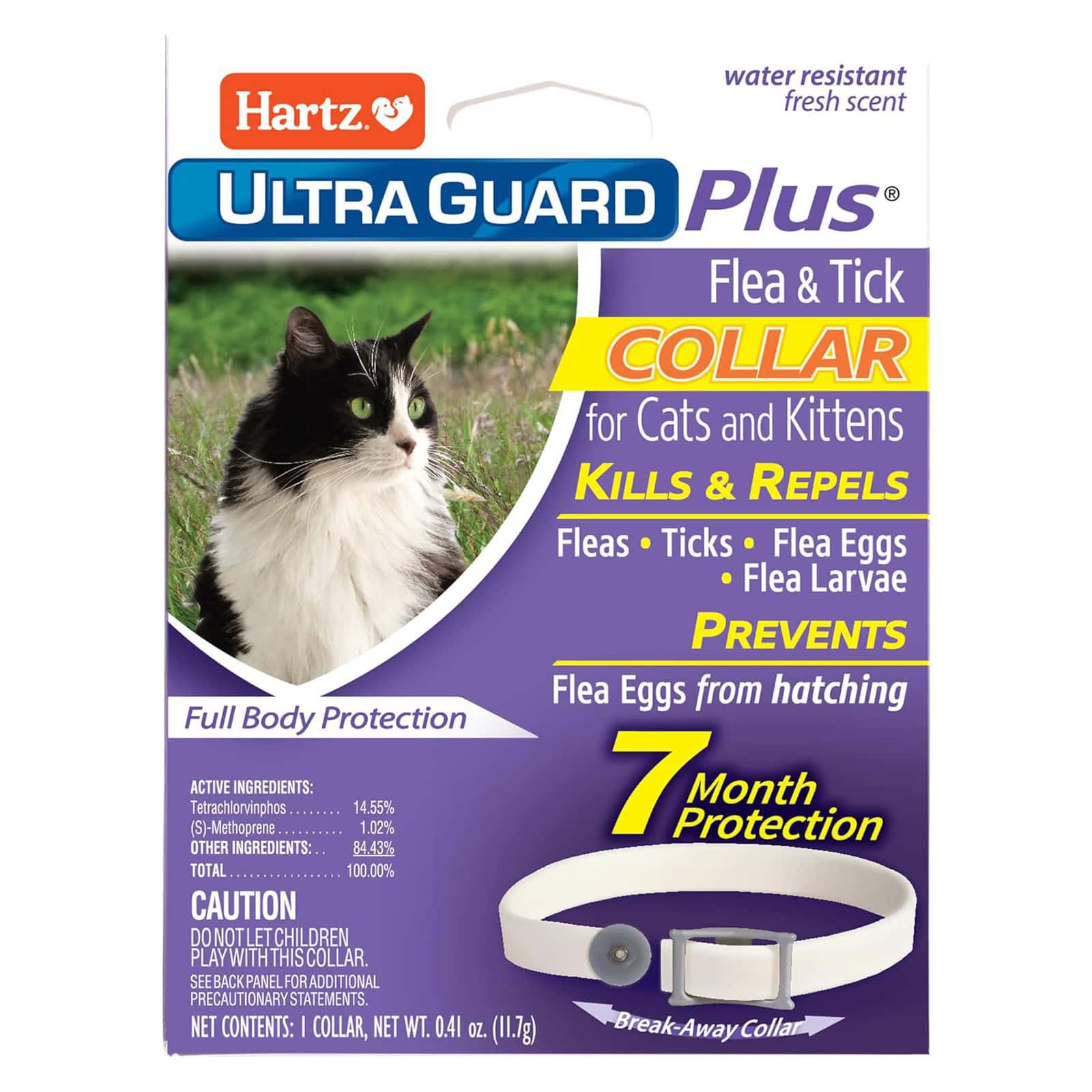 Hartz UltraGuard Plus Water Resistant 7 Month Protection Breakaway Flea & Tick Collar for Cats