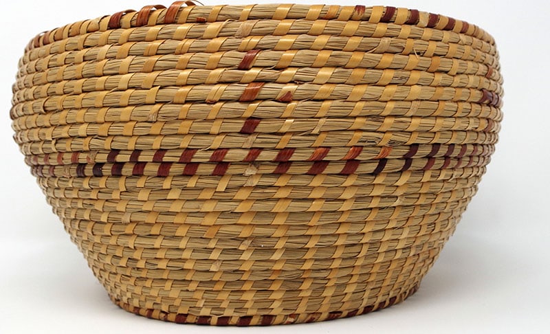 Large round straw box