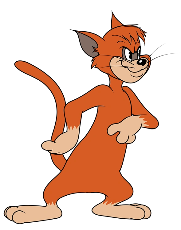 Lightning from Tom and Jerry standing on a white background