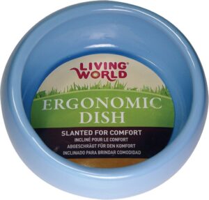 Living World Blue Ergonomic Small Pet Dish
