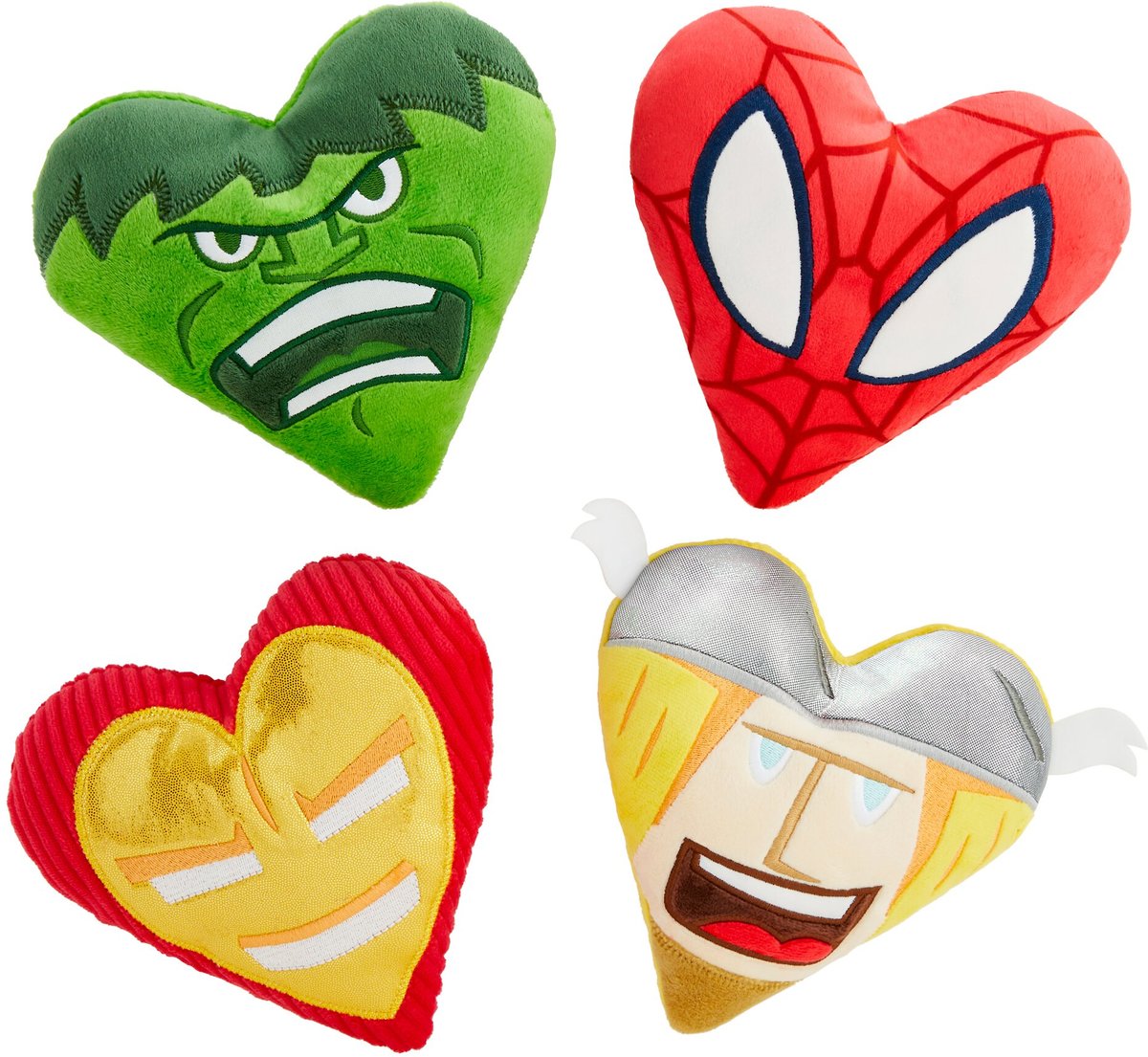 Marvel 's Valentine Candy Heart Heroes Plush Squeaky Dog Toy