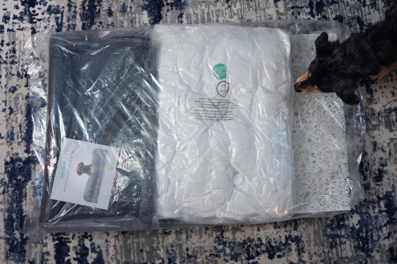 Newton Baby Washable and Orthopedic Pet Bed - elo sniffing the product