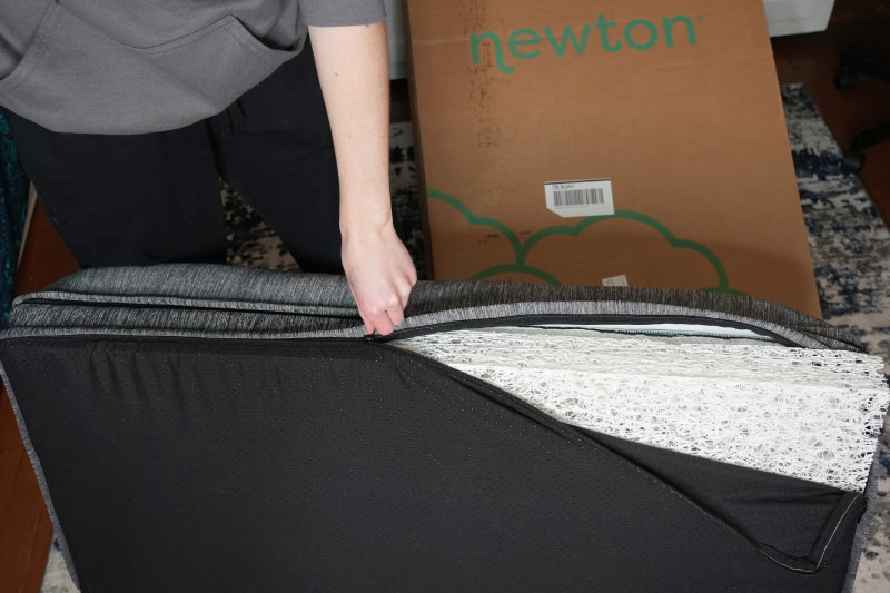 Newton Baby Washable and Orthopedic Pet Bed - opening the cover