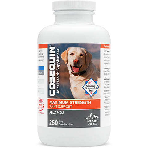 Nutramax Cosequin Maximum Strength Plus MSM Chewable Tablets Joint Supplement for Dogs