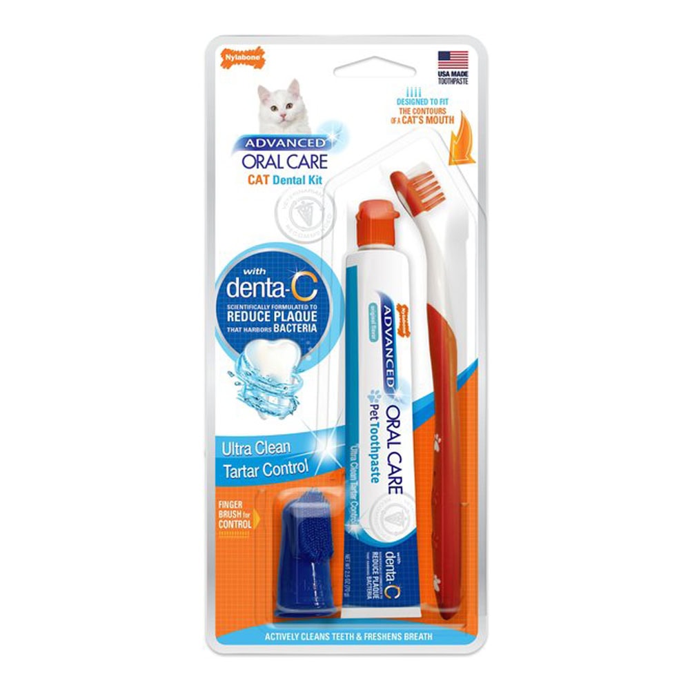 Nylabone Advanced Oral Care Original Flavor Cat Dental Kit