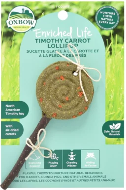 Oxbow Enriched Life Timothy Carrot Lollipop Small Pet Chew Toy