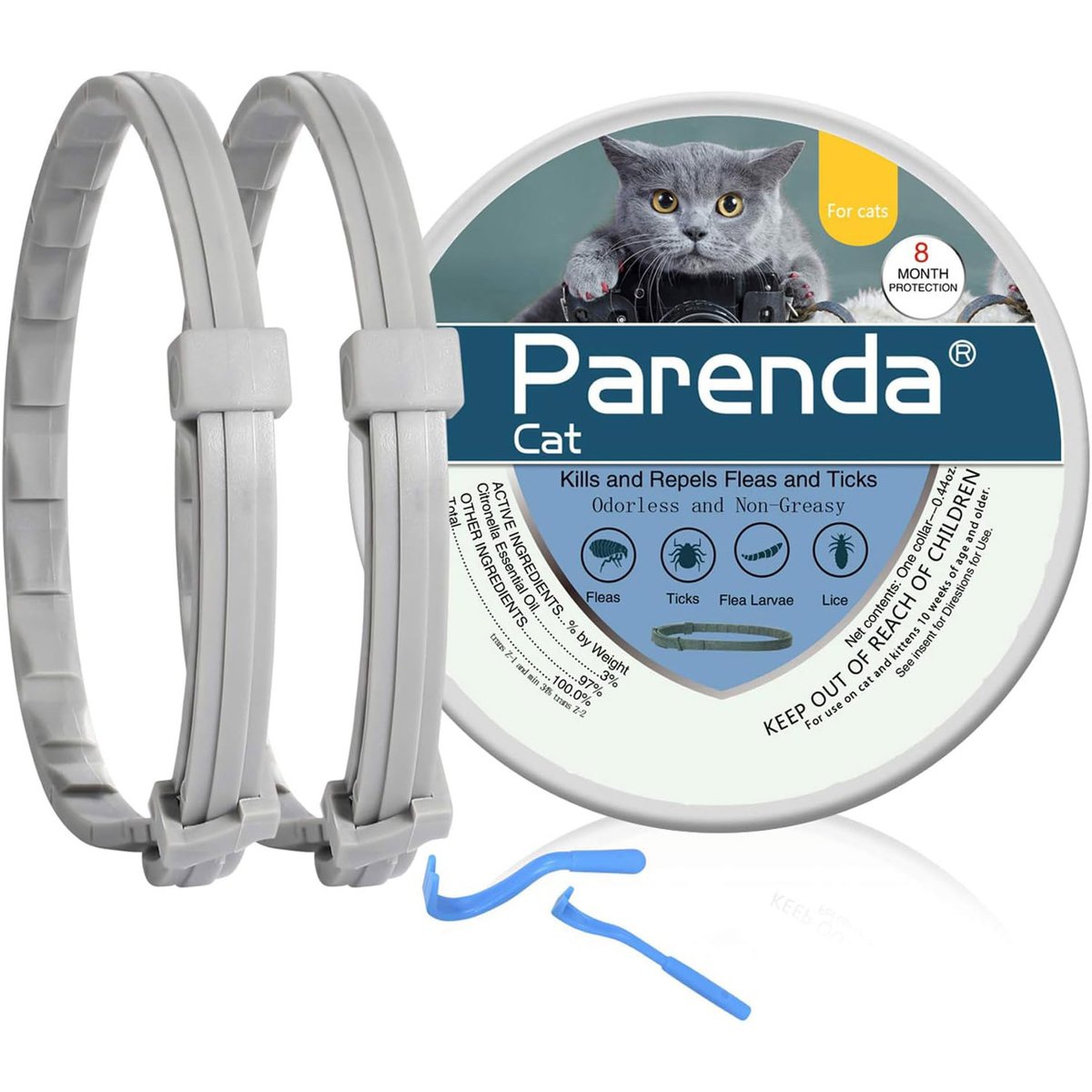 Parenda Flea and Tick Collar for Cats,8 Month Flea and Tick Treatment
