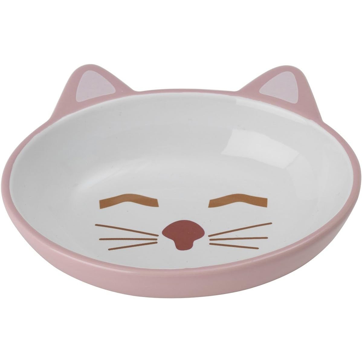 PetRageous 70658 Oval Frisky Kitty Stoneware Cat Bowl New
