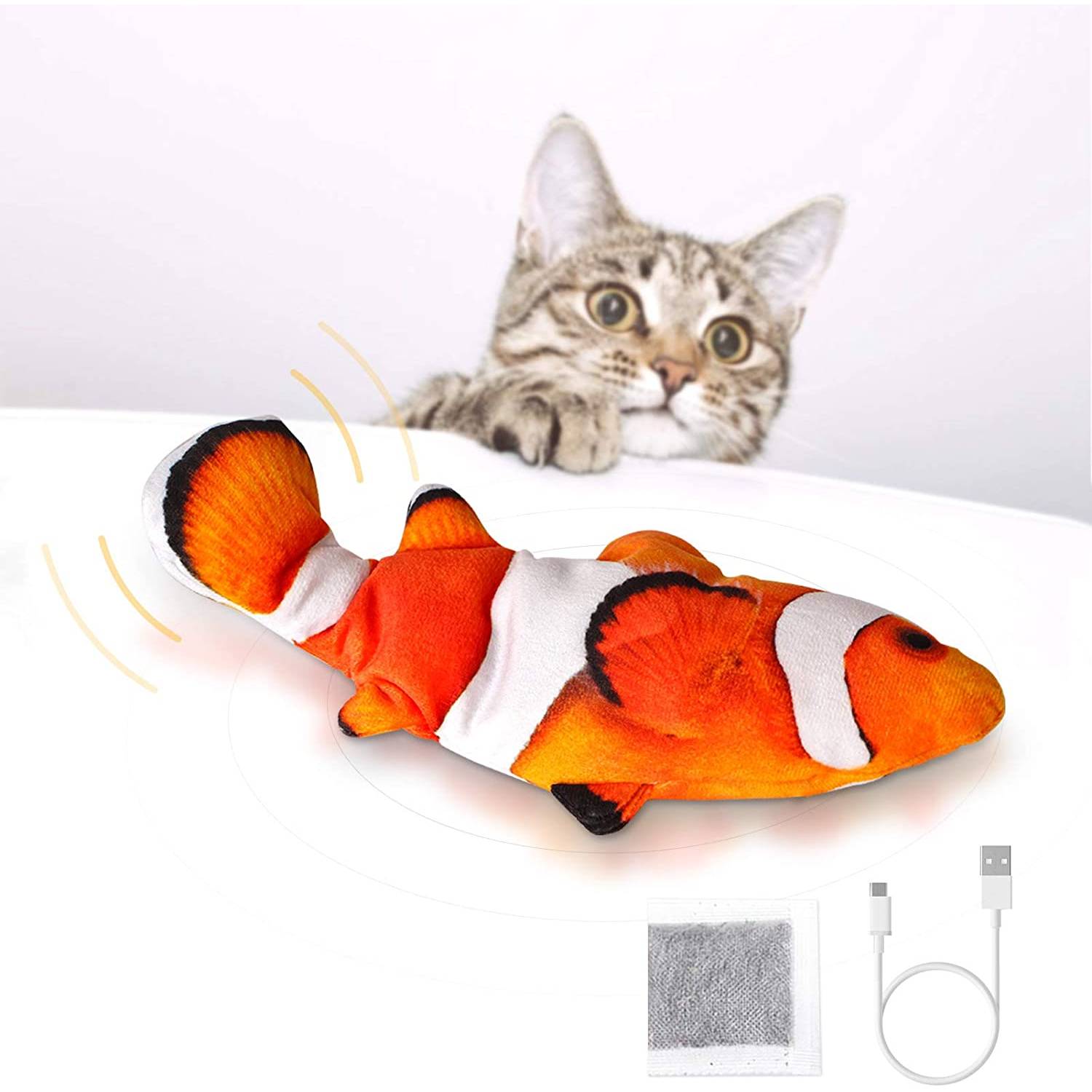 Peteast Cat Toys, Electric Moving Realistic Wiggle Fish (1)