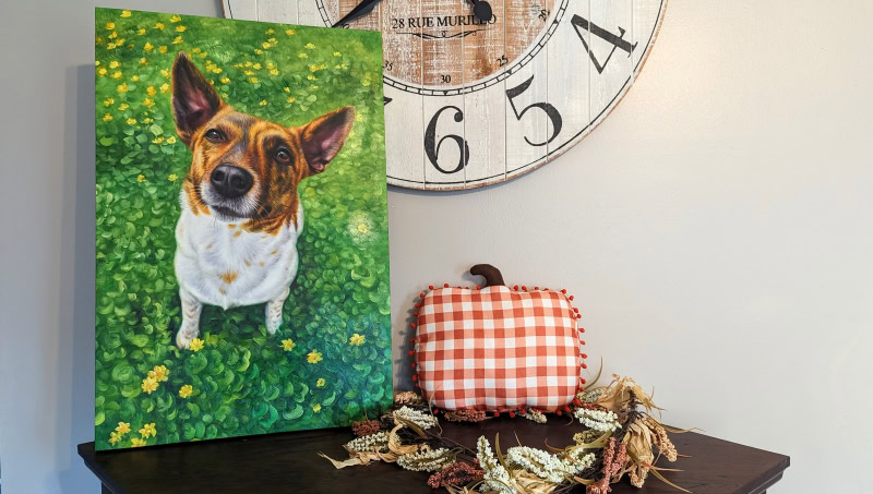 PortraitFlip - portrait on top of a cabinet