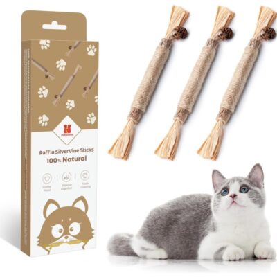 Potaroma 3 Pack Natural Silvervine Sticks Cat Toys