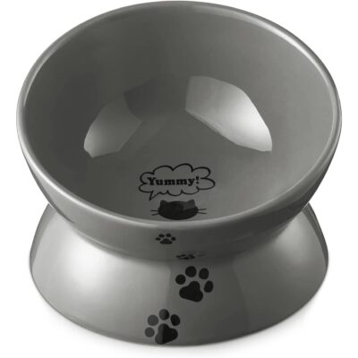 Y YHY Ceramic Raised Cat Food Bowl