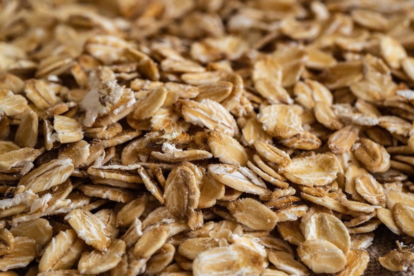 Rolled oats on the table