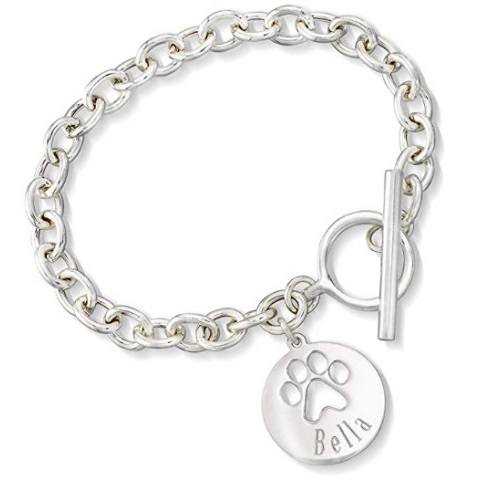 Ross-Simons Sterling Silver Personalized Paw Print Bracelet