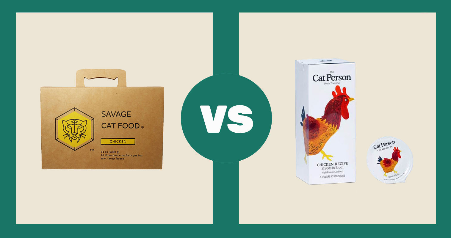 Savage Cat Food Raw Food vs. Cat Person Chicken Pate