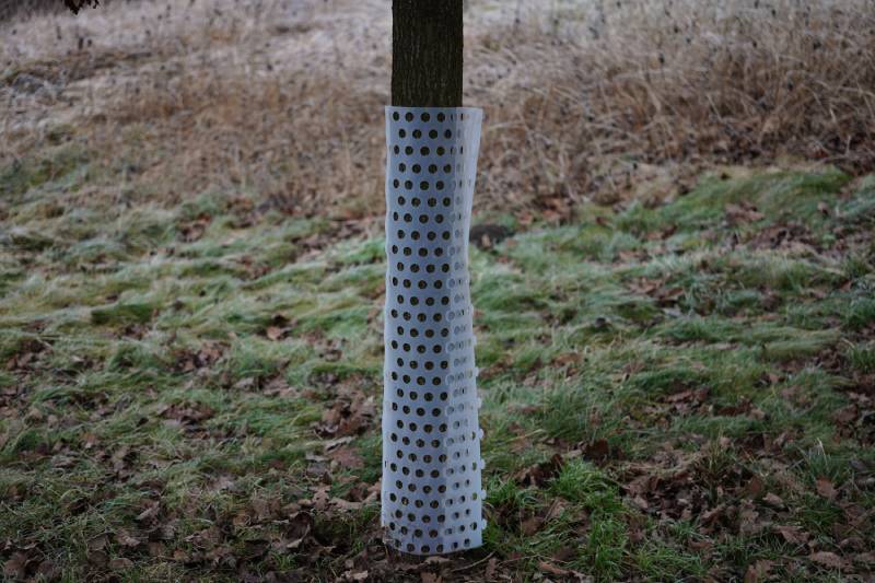 Tree trunk protection made of plastic