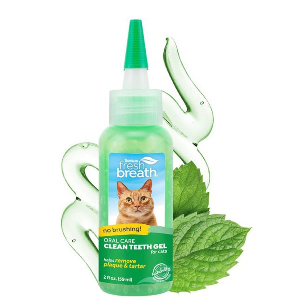 TropiClean Fresh Breath Oral Care Clean Teeth Removes Plaque & Tartar Cat Dental Gel