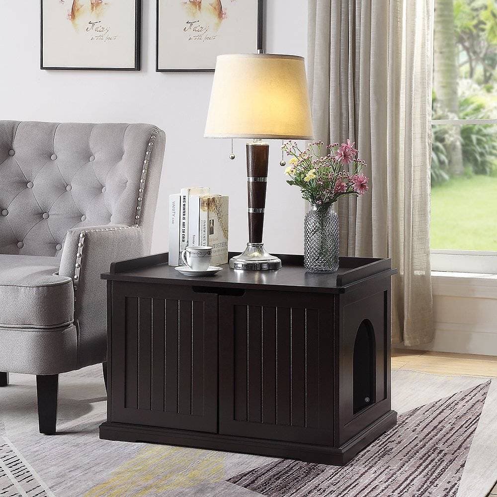 Unipaws Decorative Design Cat Litter Box Enclosure (1)