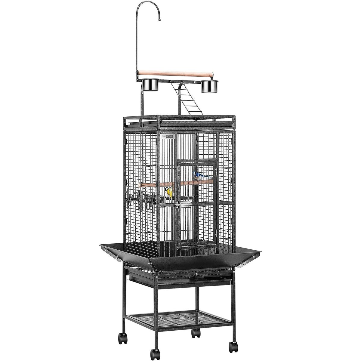 Vivohome 72 Inch Wrought Iron Large Bird Cage with Play Top