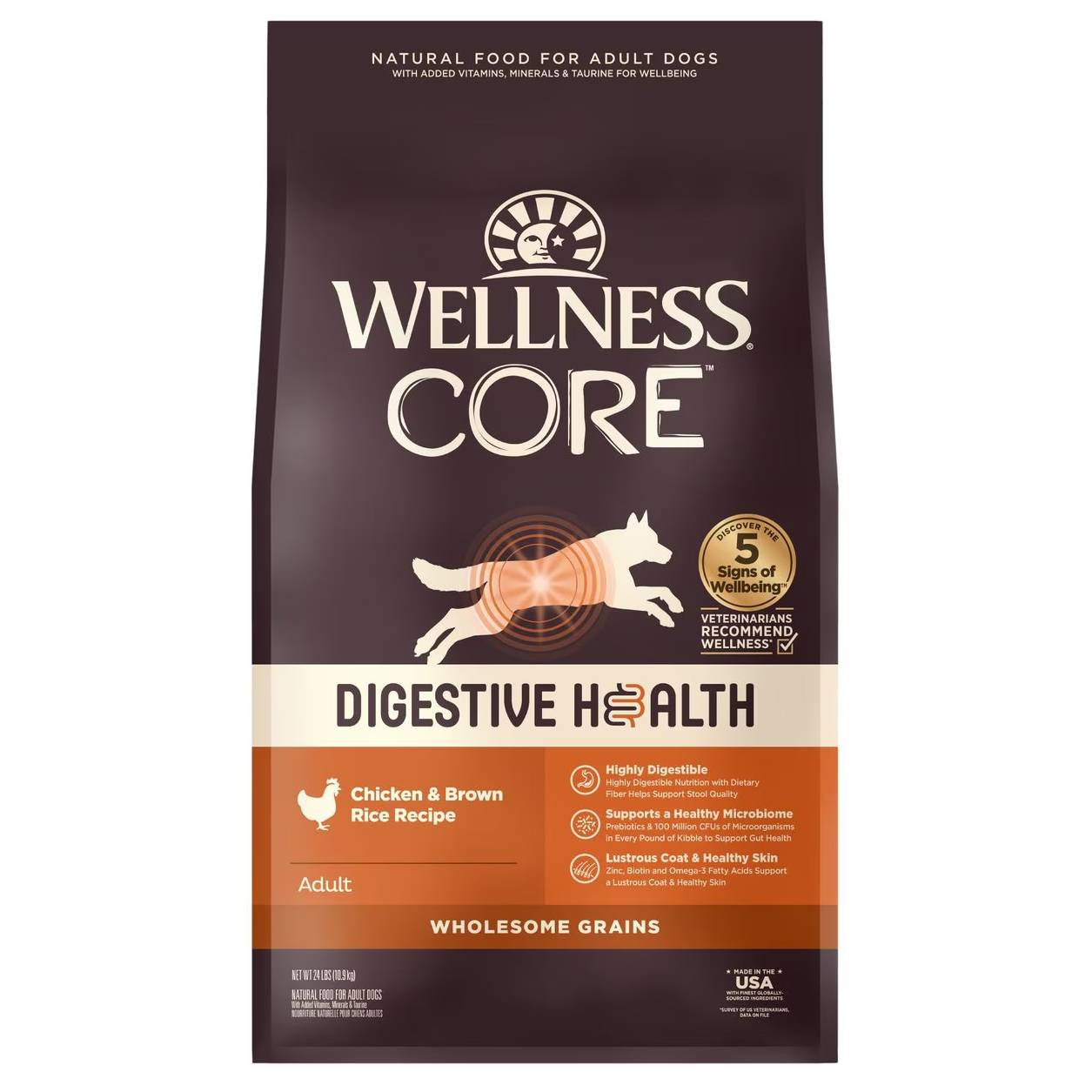 Wellness CORE Digestive Health Wholesome Grains & Chicken Dry Dog Food