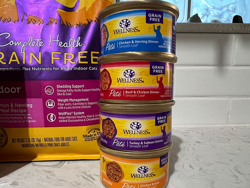Wellness Natural Premium Canned Cat Wet Food Pate - 12 Pack Cans Variety Bundle