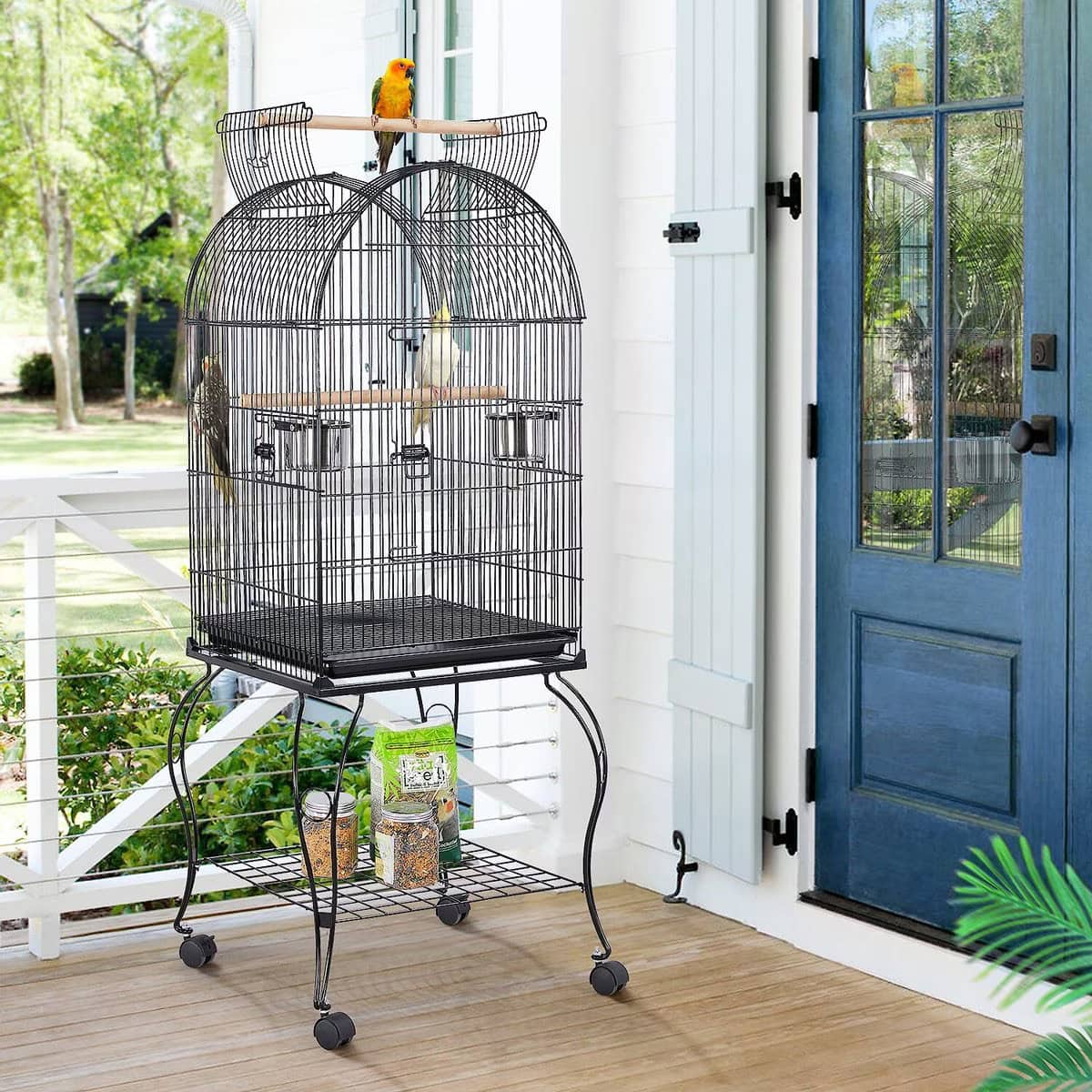 Yaheetech Open Top Rolling Metal Parrot Bird Cage